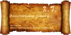Kesztenbaum Tamara névjegykártya